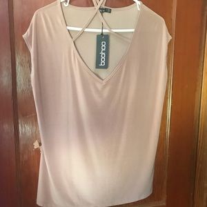 Dusty pink boohoo shirt